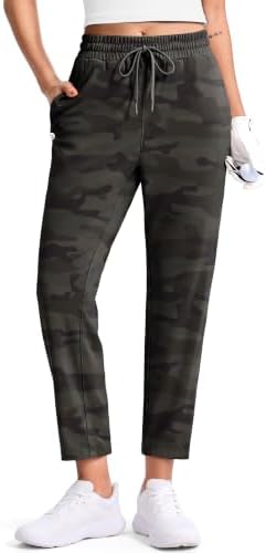 Women's golf pants, two pockets, green camo