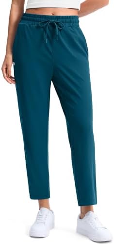 Women's golf pants, two pockets, peacock green