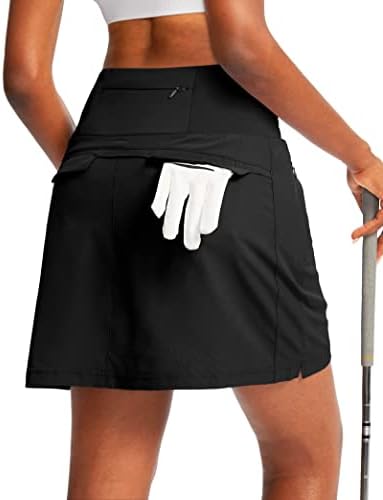 Women's golf skort, five pockets, black