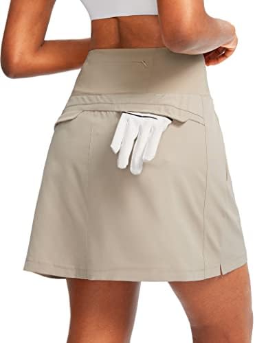 Women's golf skort, five pockets, khaki