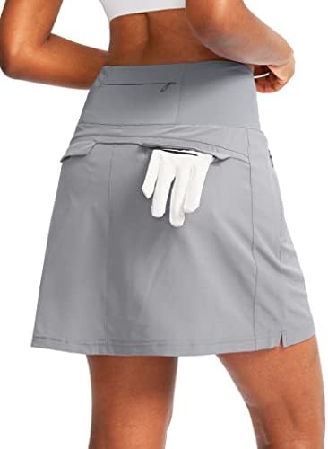 Women's golf skort, five pockets, light grey