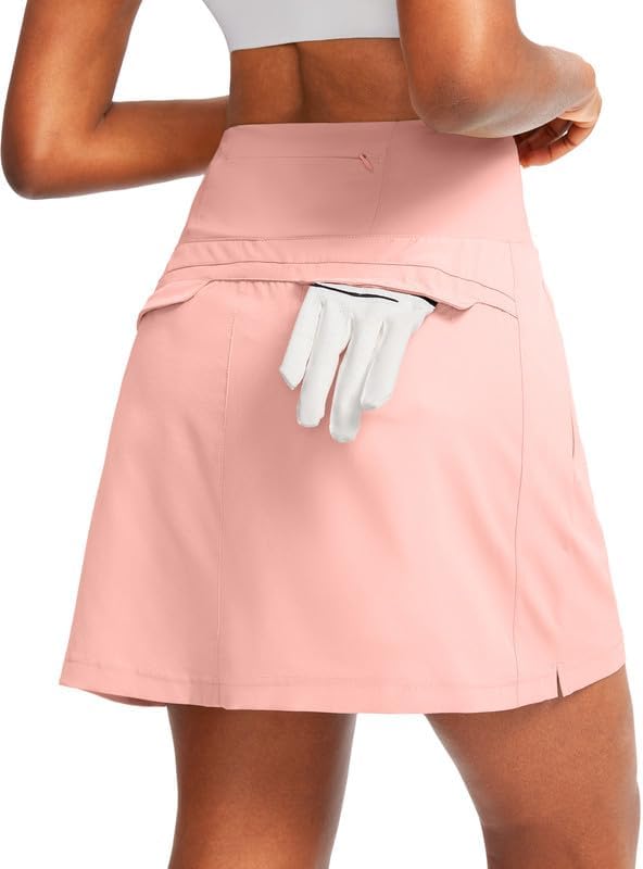 Women's golf skort, five pockets, light pink
