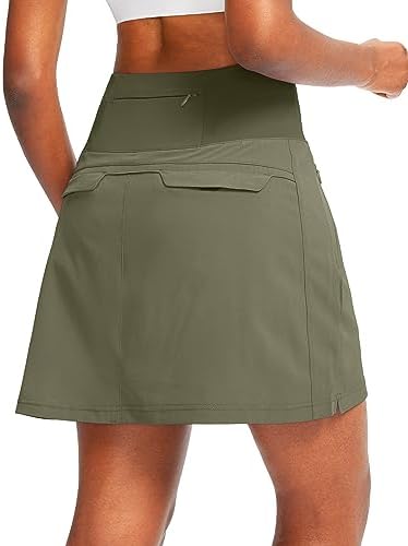 Women's golf skort, five pockets, sage grey
