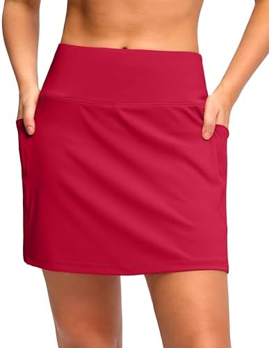 Women's golf skort, four side pockets, red