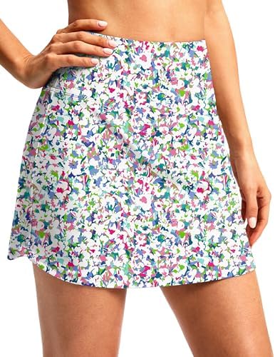 Women's golf skort, two lengths, abstract floral