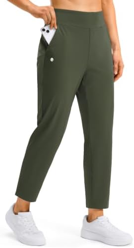 Women's golf travel pants, four pockets, army green