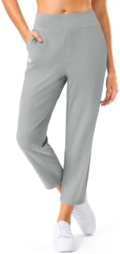 Women's golf travel pants, four pockets, bright grey