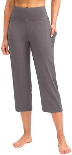 Women's high-waist capri leggings, dusty grey
