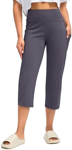 Women's high-waist capri leggings, purple