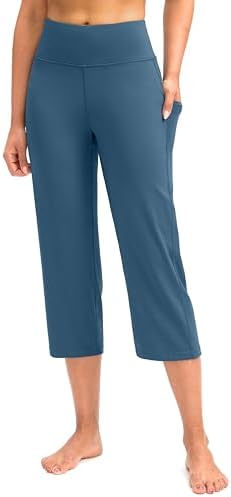 Women's high-waist capri leggings, stone blue