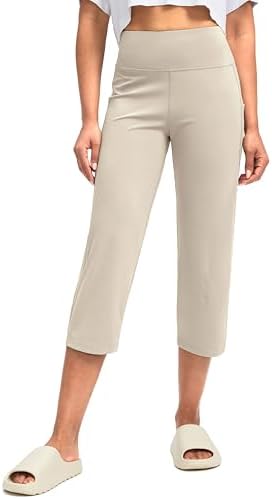 Women's high-waist capri leggings, taupe