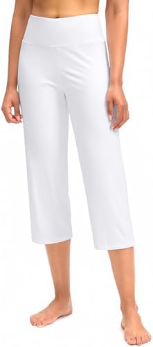 Women's high-waist capri leggings, white