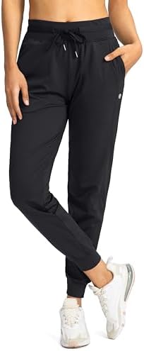 Women's high-waist joggers, zip pockets, black