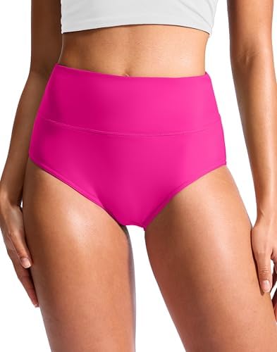 Women's high-waist swim bottoms, rose