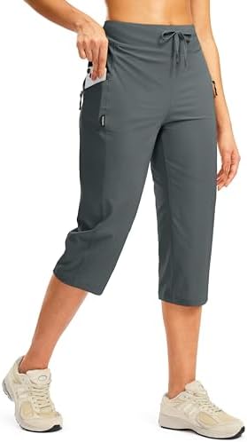 Women's hiking capris with pockets, dark grey