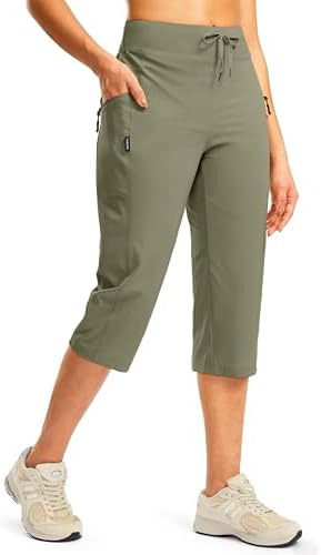 Women's hiking capris with pockets, grey sage