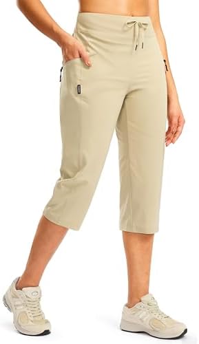Women's hiking capris with pockets, khaki