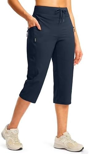 Women's hiking capris with pockets, navy