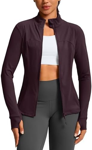 Women's hip-length full zip jacket, deep purple