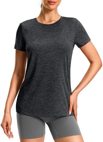 Women's hip-length sun tee, heather dark gray