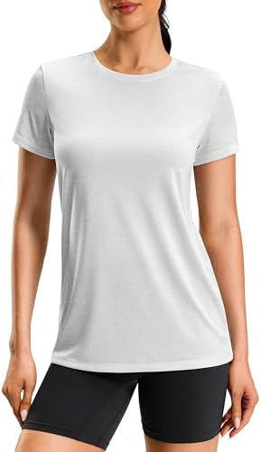 Women's hip-length sun tee, heather halo gray