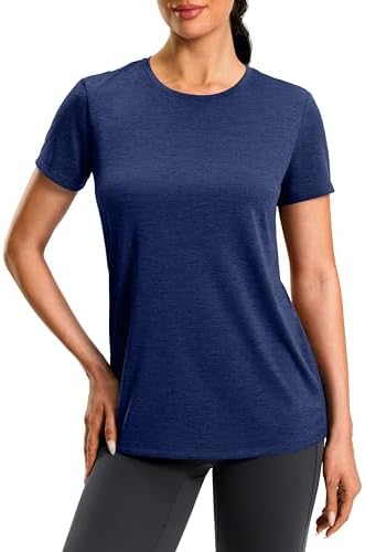 Women's hip-length sun tee, heather navy