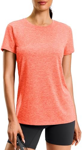 Women's hip-length sun tee, heather orange