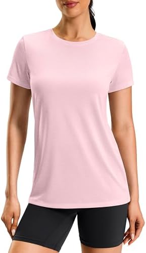 Women's hip-length sun tee, heather pink