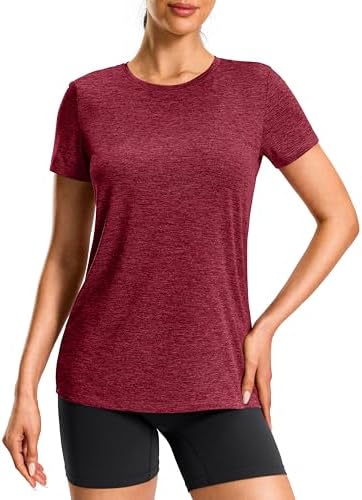 Women's hip-length sun tee, heather red