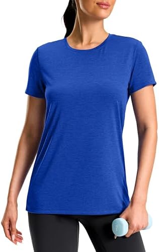 Women's hip-length sun tee, heather royal blue