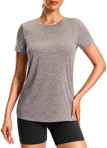 Women's hip-length sun tee, heather taupe