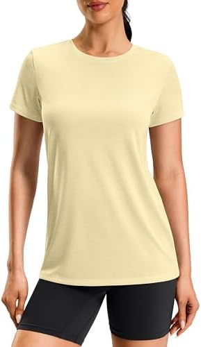 Women's hip-length sun tee, heather yellow