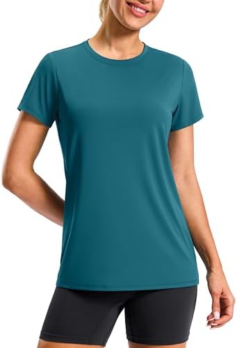 Women's hip-length sun tee, teal