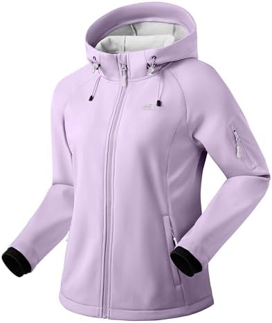 Women's hooded softshell jacket, light purple