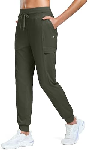 Women's joggers, four pockets, army green