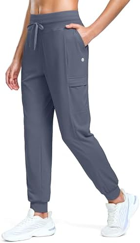 Women's joggers, four pockets, dusty blue