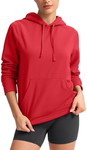 Women's lightweight fleece hoodie, bright red