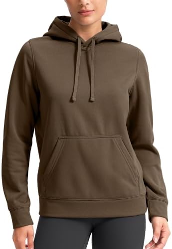 Women's lightweight fleece hoodie, coffee