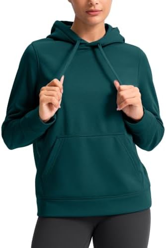 Women's lightweight fleece hoodie, deep green