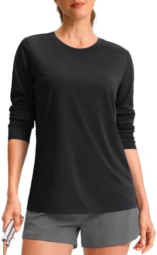 Women's long sleeve workout top, black