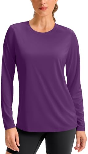 Women's long sleeve workout top, dark purple