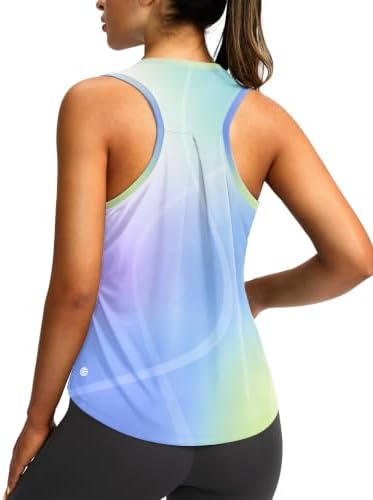 Women's loose racerback tank, colourful shadow
