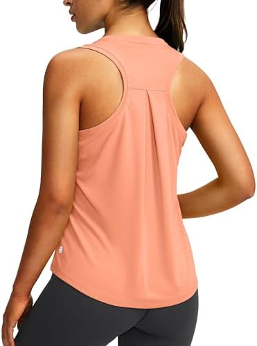Women's loose racerback tank, coral