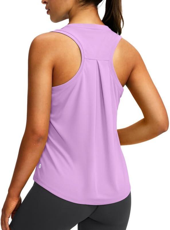 Women's loose racerback tank, light purple