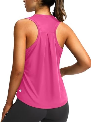 Women's loose racerback tank, magenta
