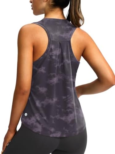 Women's loose racerback tank, midnight purple tie dye