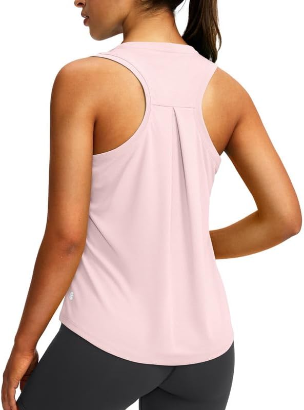 Women's loose racerback tank, pink