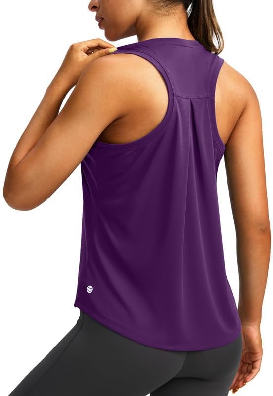 Women's loose racerback tank, purple