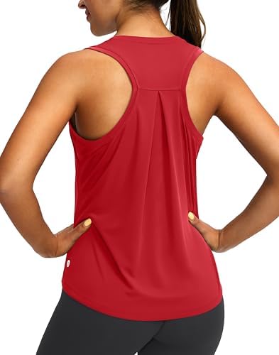 Women's loose racerback tank, red