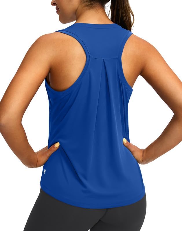 Women's loose racerback tank, royal blue